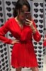 Lola Fashion plisowana sukienka czerwona